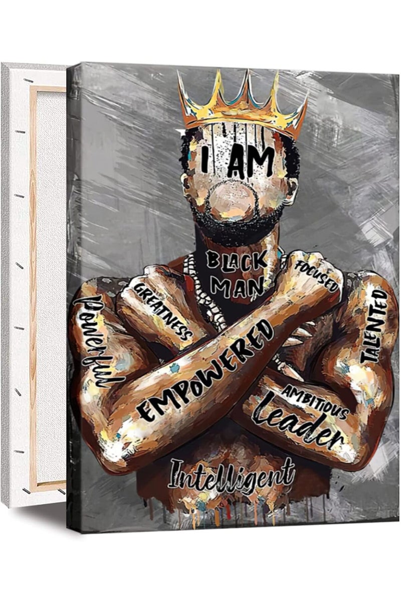 AKOTAC Framed Large 24 x 36 African American Canvas Wall Art Decor Black Man King Men Posters Prints Artwork Pictures Paintings - Image 1