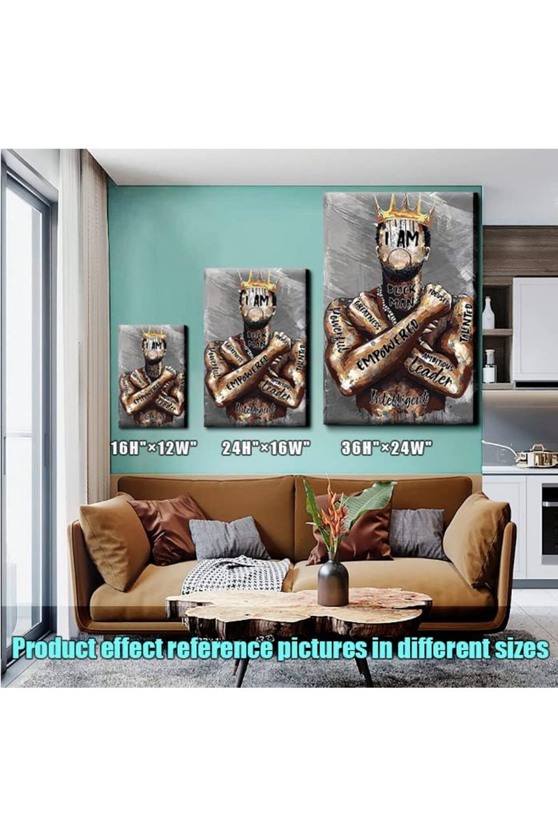 AKOTAC Framed Large 24 x 36 African American Canvas Wall Art Decor Black Man King Men Posters Prints Artwork Pictures Paintings - Image 4