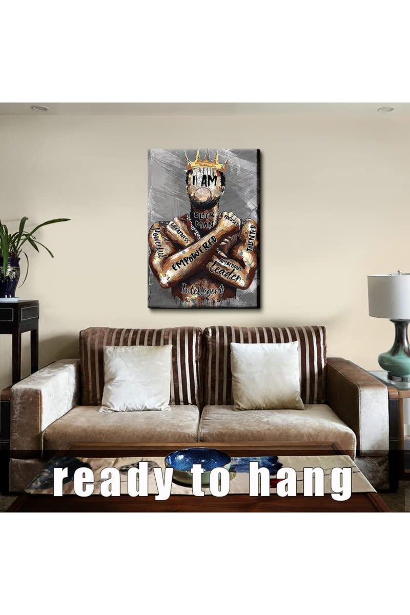 AKOTAC Framed Large 24 x 36 African American Canvas Wall Art Decor Black Man King Men Posters Prints Artwork Pictures Paintings - Image 2