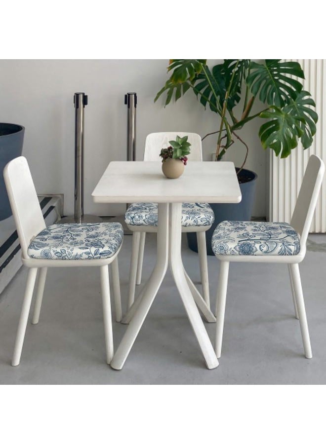 Granbey Blue Floral Seat Covers for Chairs Navy Blue Flower Dining Chair Covers Set of 2 Chinoiserie Kitchen Chair Covers Stretch Vintage Flower Chair Slipcovers Protector for Kitchen Office - Image 4