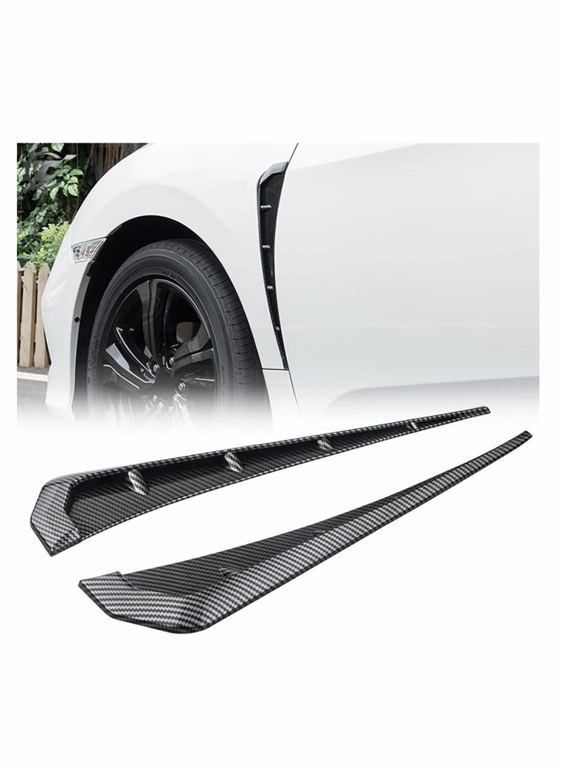 Excefore - Car Fender Side Vents 1Pair ABS Carbon Fiber Spoiler Compatible Stickers Decorative Air Flow Intake Hole Grille Auto Exterior Accessories - Image 1