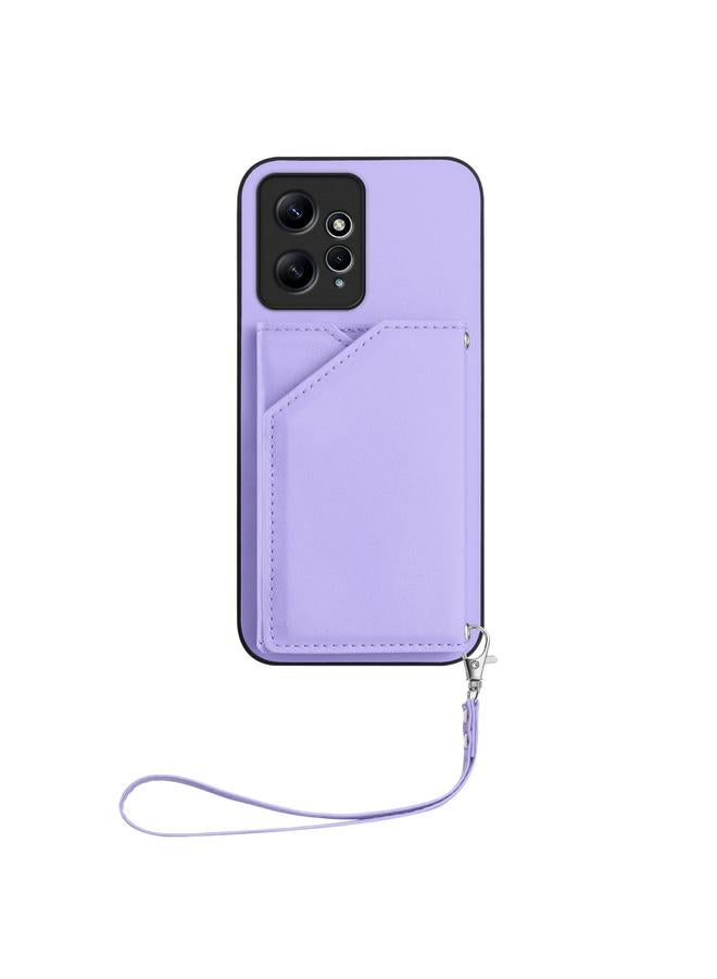 اس-توب جراب لهاتف Redmi Note 12 4G Global Skin Feel جراب هاتف بأربع فتحات للبطاقات مع حزام معصم - Image 2