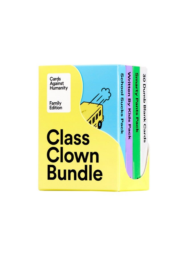 Cards Against Humanity Family Edition: Class Clown Bundle • 3 Themed Packs + 30 Blank Cards for Your Dumb Inside Jokes - Image 1