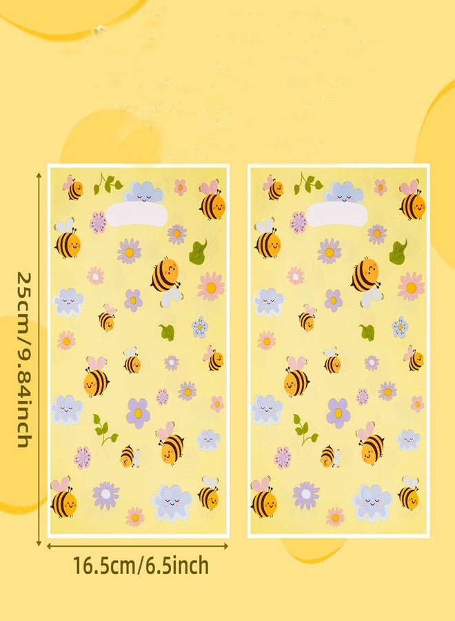 CSTYWC 30PCS Yellow Honey Bee Plastic Candy Goodie Bags Party Favor Bags Bee Treat Bags for Summer Birthday Baby Shower Party Gift Wrapping Supplies - Image 3