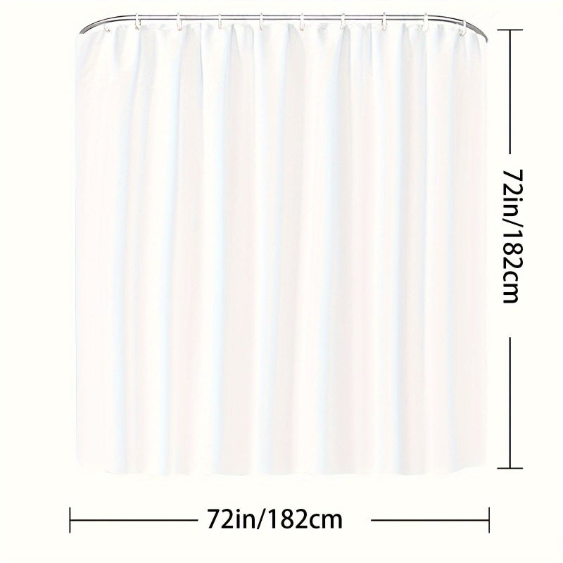 White Handmade Ruched Shower Curtain Solid Scalloped Edge Pattern 72 X 72 Inch Bathtub Accessory - Image 2