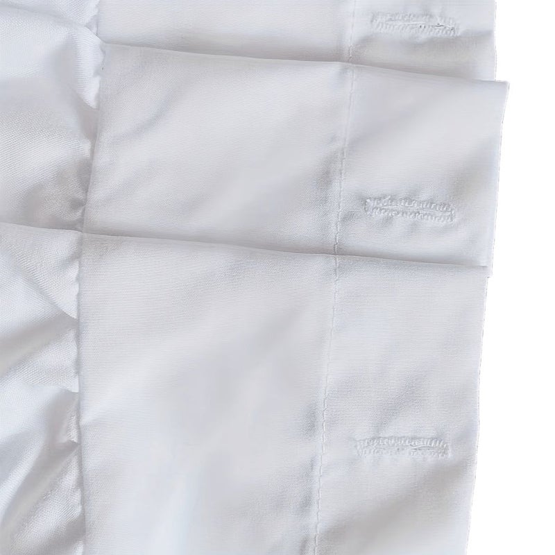 White Handmade Ruched Shower Curtain Solid Scalloped Edge Pattern 72 X 72 Inch Bathtub Accessory - Image 5