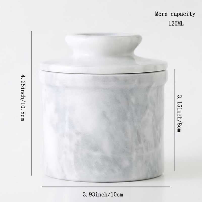 Marble Butter Storage Container Handmade Butter Holder Cloud Star White Kitchen Countertop Decoration Ideal Yellow Oil Tank - Image 3