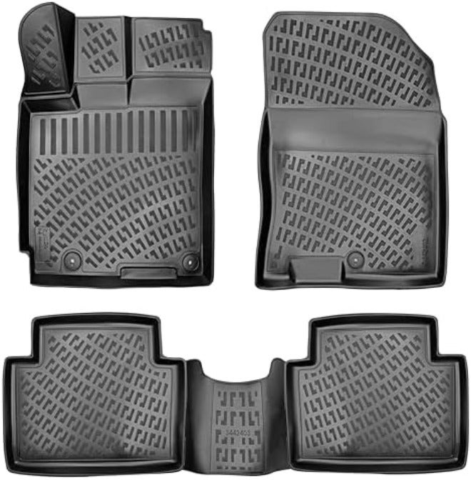 RizLiner Hyundai Elantra 2017-2020 (No GT Models) Floor Mats 3D Custom Fit Compatible with Hyundai Elantra Rubber Car Mats Laser Measured Floor Liner All Weather Odorless Non-Slip TPE (Front & Rear) - Image 3