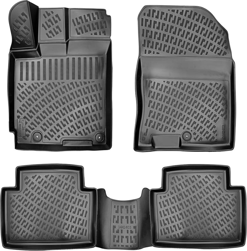 RizLiner Hyundai Elantra 2017-2020 (No GT Models) Floor Mats 3D Custom Fit Compatible with Hyundai Elantra Rubber Car Mats Laser Measured Floor Liner All Weather Odorless Non-Slip TPE (Front & Rear) - Image 2