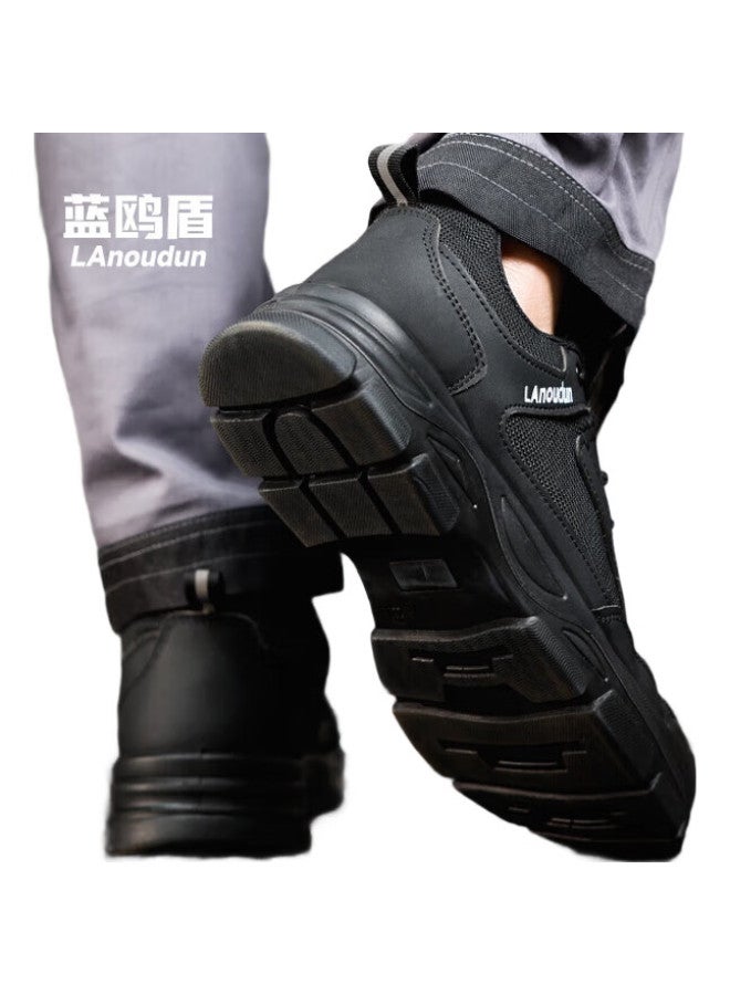 Blue Gull Shield Blue Owl Shield Safety Shoes For Men, Summer Breathable, Odor-Resistant, Anti-Smashing, Puncture-Resistant, Steel Toe Cap, Wear-Resistant Construction Work Shoes D216 Size 40 - Image 1