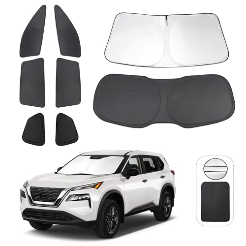 TINGLU Window Shades for Nissan Rogue 2021-2025 2026(NOT for Rogue Sport) Accessories Car Side Full Windows Cover Camping Rear Triangular Windshield Sun Shade Sun UV Rays Privacy Protection 8PCS - Image 1