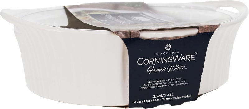 Corningware French White 2.5-quart Oval Casserole with Glass Lid - Image 4