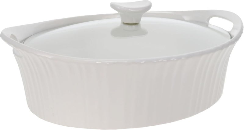 Corningware French White 2.5-quart Oval Casserole with Glass Lid - Image 2