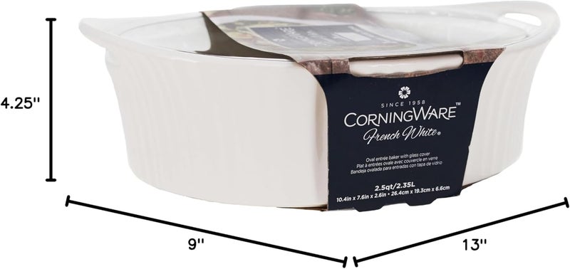 Corningware French White 2.5-quart Oval Casserole with Glass Lid - Image 5