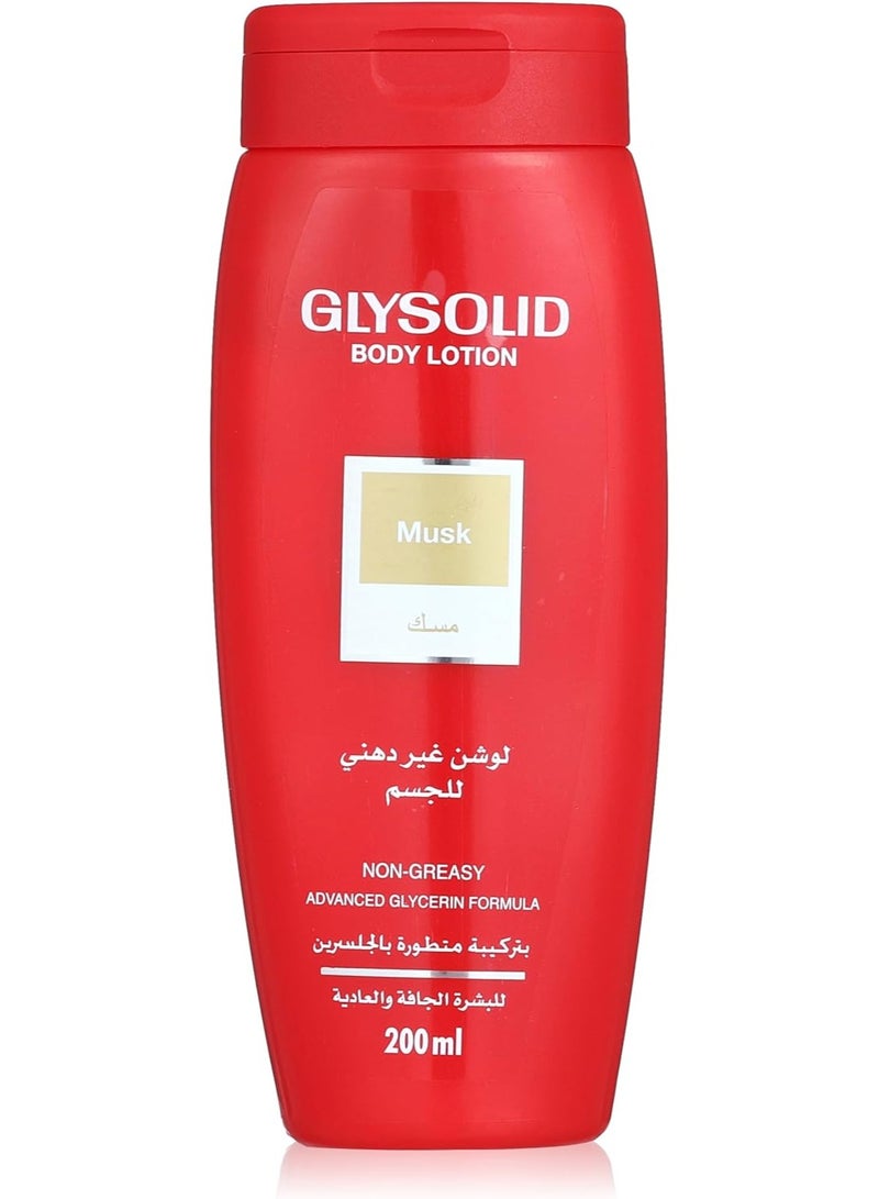 Glysolid Musk Body Lotion For Dry And Normal Skin 200 Ml 200 mlml