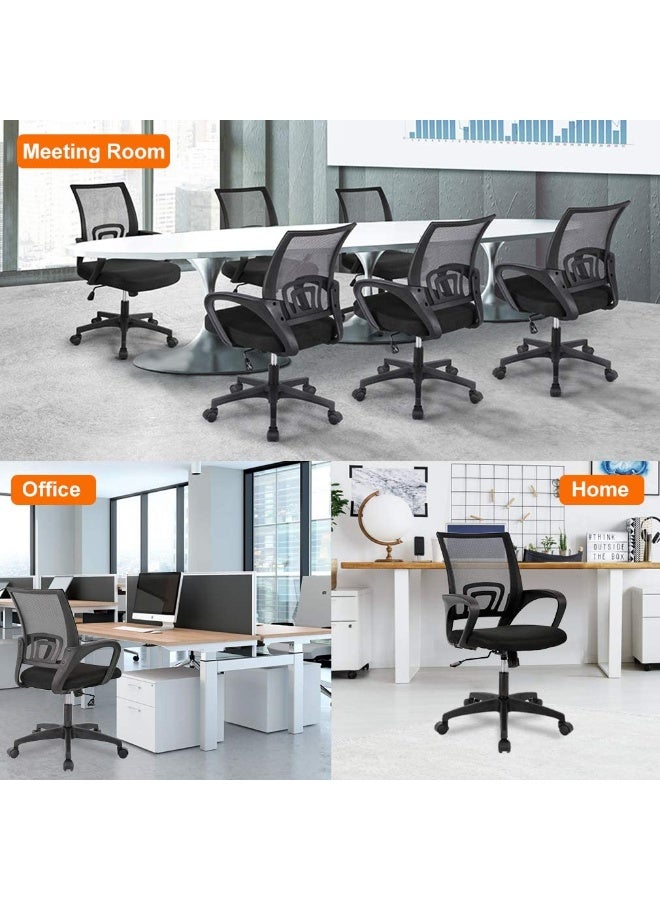 Generic Home Office Chair, Computer Chair, Height Adjustable Swivel Desk Chair with Lumbar Support Armrests and Wheels for Work and Study, Black  - Image 4