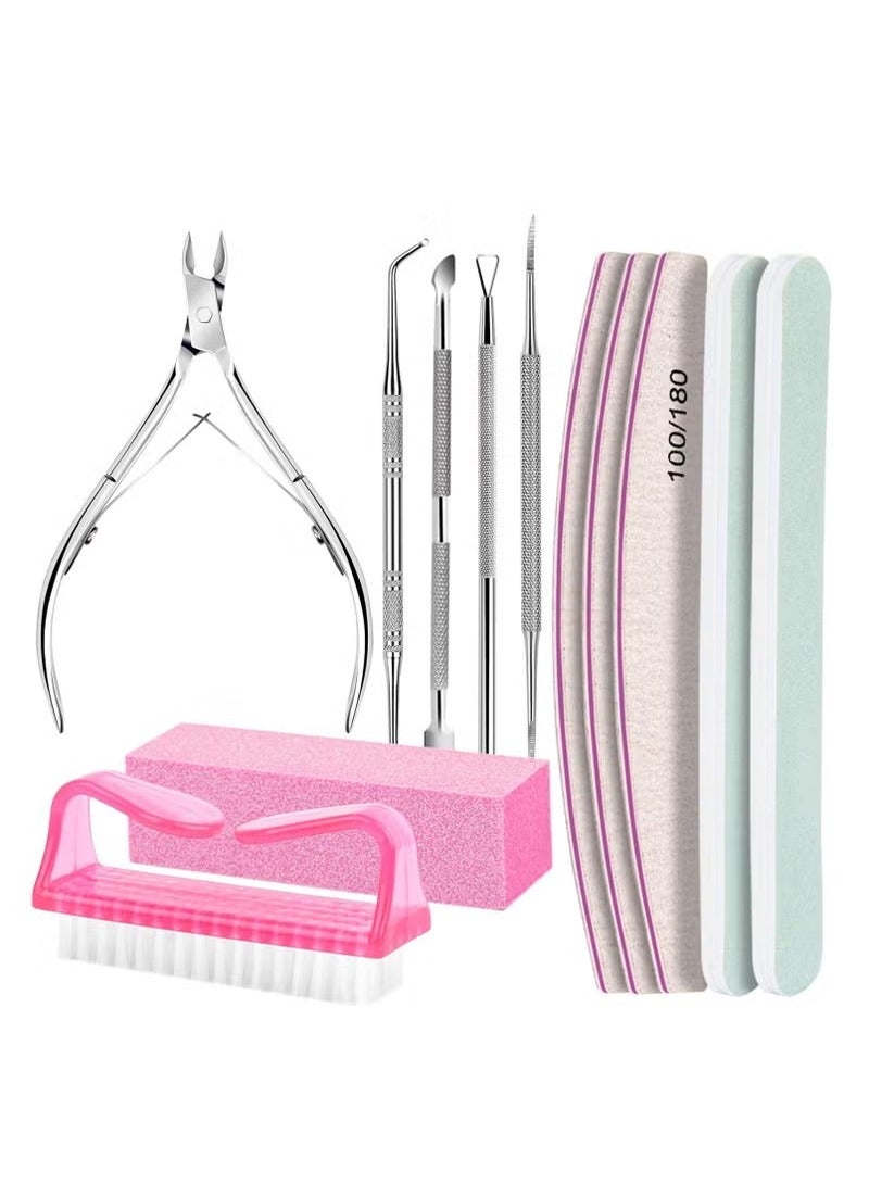 Pedicure Kit Hand Foot Manicure Care Set，Nail Files 100/180, Nail Buffer Block, Cuticle Nippers, Cuticle Pusher, Cuticle Trimmer, Nail Lifter for Ingrown Toenails, Nail Tools, Nail Kit, Pedicure and M - Image 1