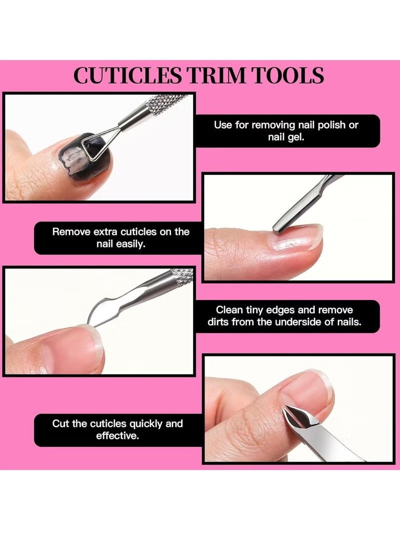 Pedicure Kit Hand Foot Manicure Care Set，Nail Files 100/180, Nail Buffer Block, Cuticle Nippers, Cuticle Pusher, Cuticle Trimmer, Nail Lifter for Ingrown Toenails, Nail Tools, Nail Kit, Pedicure and M - Image 4