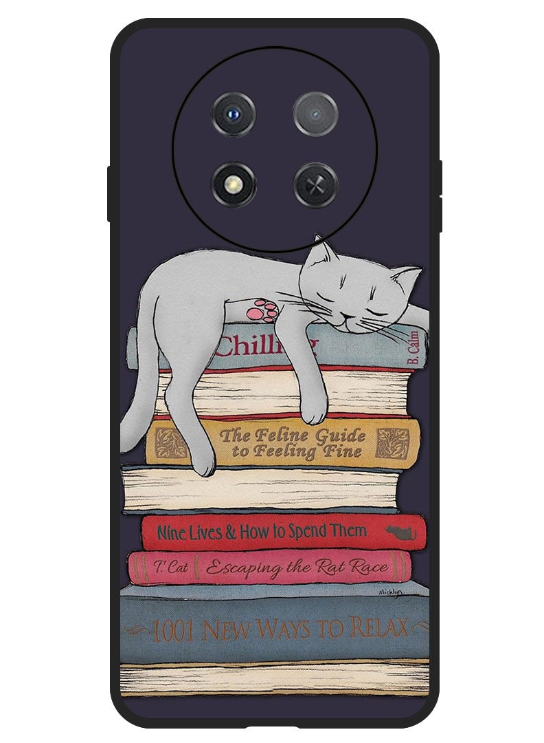 Theodor Protective Case Anti Scratch Shock Proof Bumper Cover For Huawei Enjoy 60X Cat With Books - Image 1