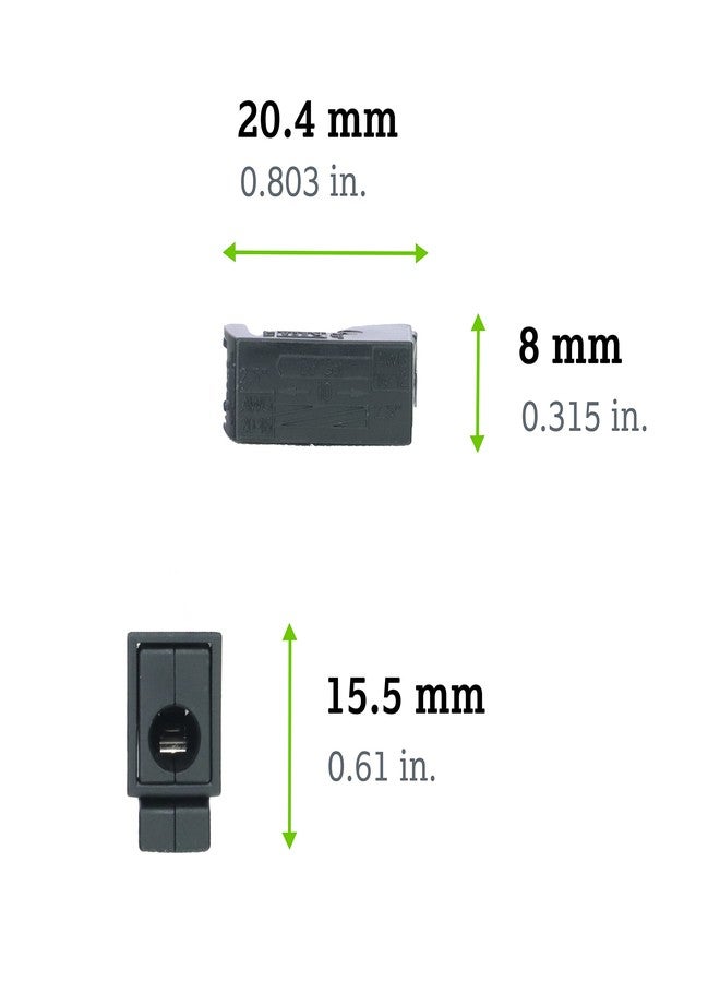 Wago 224-104 | WAGO Lighting Fixture Connector | 1-Pole Inline Connector; 2 Connection Points | for Solid, Stranded, or fine-Stranded Conductors | Black | [Box of 100 Pieces] - Image 2