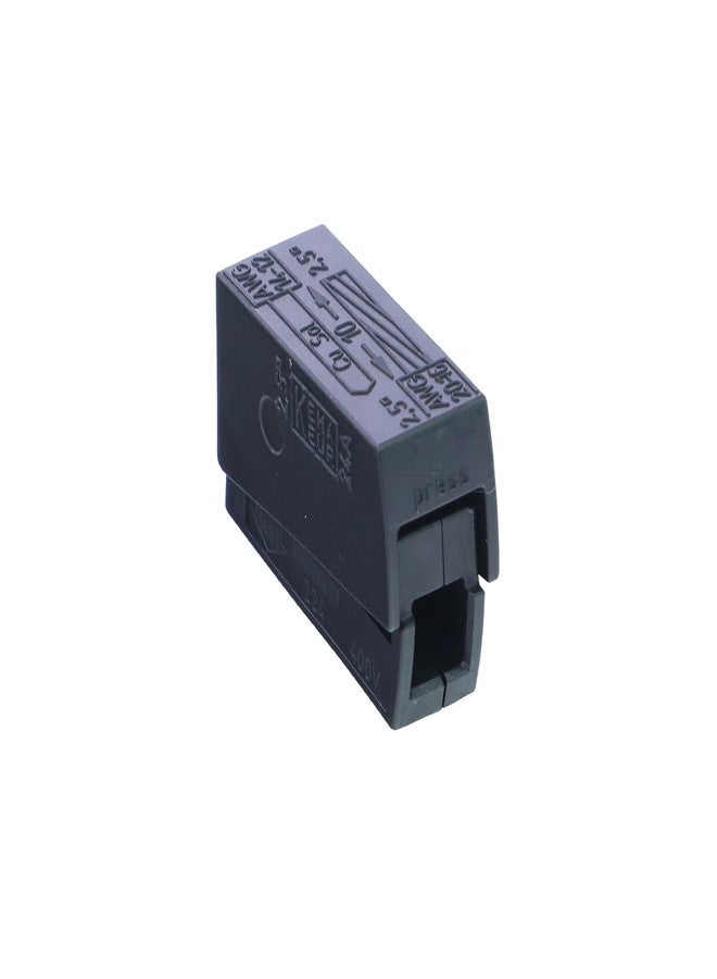 Wago 224-104 | WAGO Lighting Fixture Connector | 1-Pole Inline Connector; 2 Connection Points | for Solid, Stranded, or fine-Stranded Conductors | Black | [Box of 100 Pieces] - Image 1