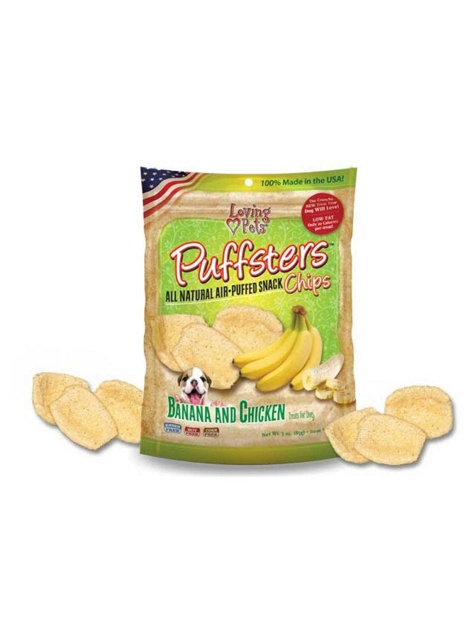 Loving Pets Puffsters Banana Chicken Treats for Dogs (4 oz)