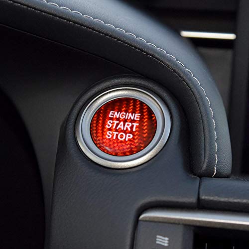AIRSPEED Carbon Fiber Car Engine Start Button Sticker for Lexus IS250 IS200 IS300 ES350 ES330 GS350 GS300 NX300 NX200T RX350 RX300 LX RC (Red) - Image 1