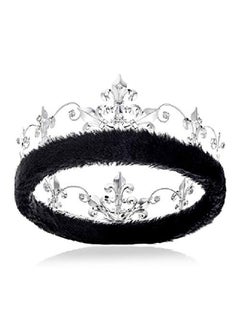 King Crowns Silver Metal Crown Adult Men Birthday King Crowns Full Tiara Rhinestone Crown