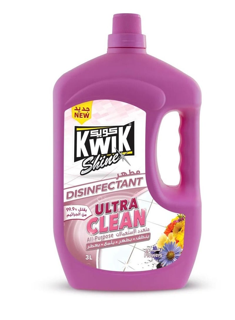 Kwik Shine Ultra Clean Flower Disinfectant 3 L - Image 1
