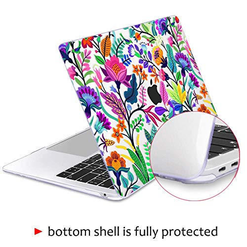 May Chen Compatible with New MacBook Air 13 inch Case 2021, 2020 2019 2018 Release Model: M1 A2337 A2179 A1932, Floral Leaves Garden Rainbow Hard Shell Case for New Mac Air 13 & Retina Dispaly - Image 3