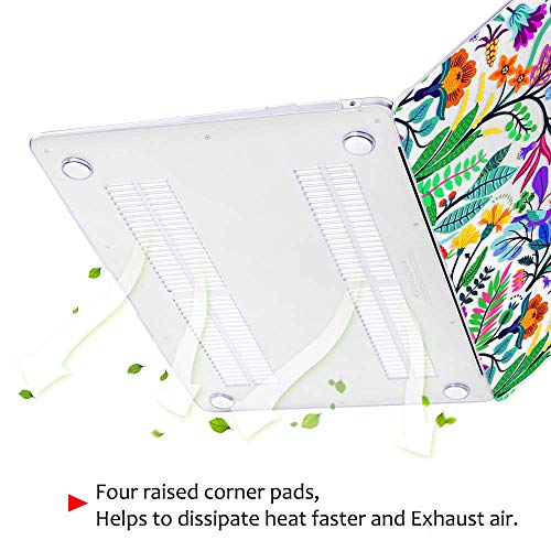 May Chen Compatible with New MacBook Air 13 inch Case 2021, 2020 2019 2018 Release Model: M1 A2337 A2179 A1932, Floral Leaves Garden Rainbow Hard Shell Case for New Mac Air 13 & Retina Dispaly - Image 4