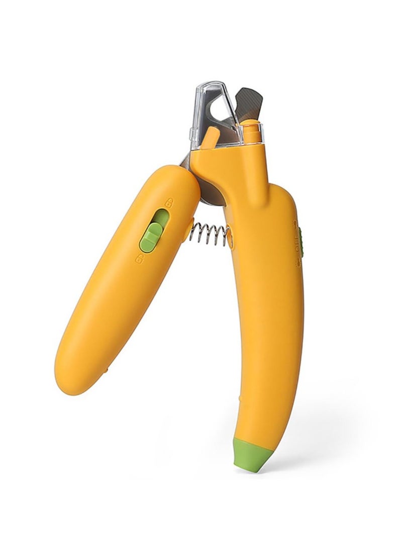مقص أظافر احترافي للحيوانات الأليفة مزود بإضاءة LED - يضيء الأظافر وشفرات سريعة وحادة للقطط والكلاب، واقي أمان، لتجنب الإفراط في القطع - أصفر - Image 1