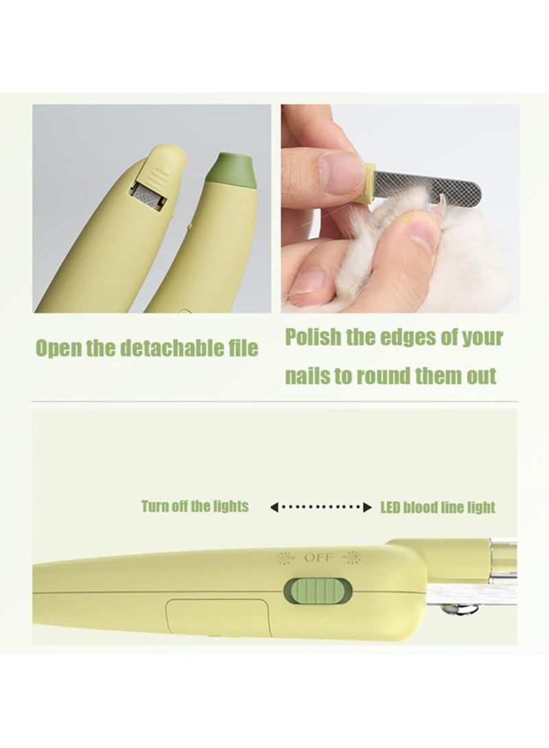 مقص أظافر احترافي للحيوانات الأليفة مزود بإضاءة LED - يضيء الأظافر وشفرات سريعة وحادة للقطط والكلاب، واقي أمان، لتجنب الإفراط في القطع - أصفر - Image 3