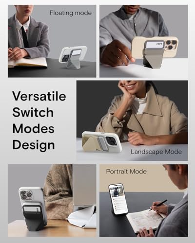 MOFT Magnetic Wallet Stand Compatible with iPhone 17/16/15/14/13/12 Series, Angle Adjustment & Magsafe Compatible MOVAS Phone Stand,Misty Cove - Image 5