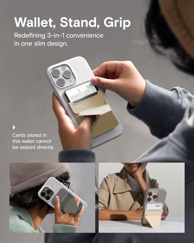 MOFT Magnetic Wallet Stand Compatible with iPhone 17/16/15/14/13/12 Series, Angle Adjustment & Magsafe Compatible MOVAS Phone Stand,Misty Cove - Image 3