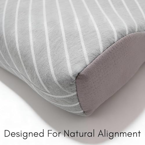 9villa Cervical Pillow for Neck Pain and Shoulder Pain Relief for Sleeping | 2 Years Warranty | Orthopedic Memory Foam Pillow for Neck Support,with Breathable Pillowcase (Cervical Grey) - Image 4