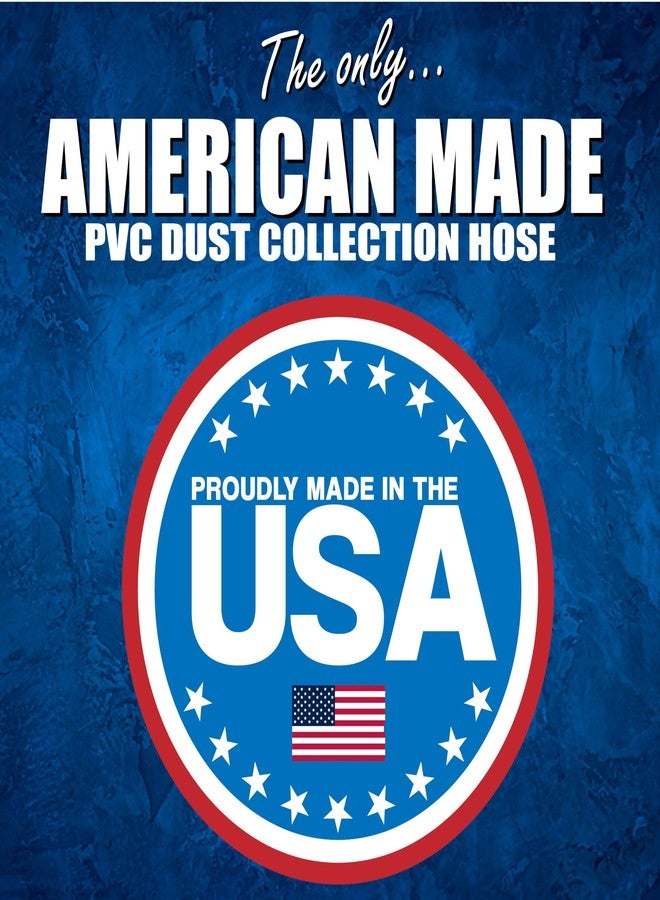 فولتون خرطوم جمع الغبار من Fulton Woodworking Tools مقاس 4 × 10 مع 4 مشابك لولبية، مصنوع بفخر في الولايات المتحدة الأمريكية، خرطوم PVC مقاوم للثقب مع سلك من الفولاذ الكربوني، PVC شفاف مرن وجمع الدخان - Image 2