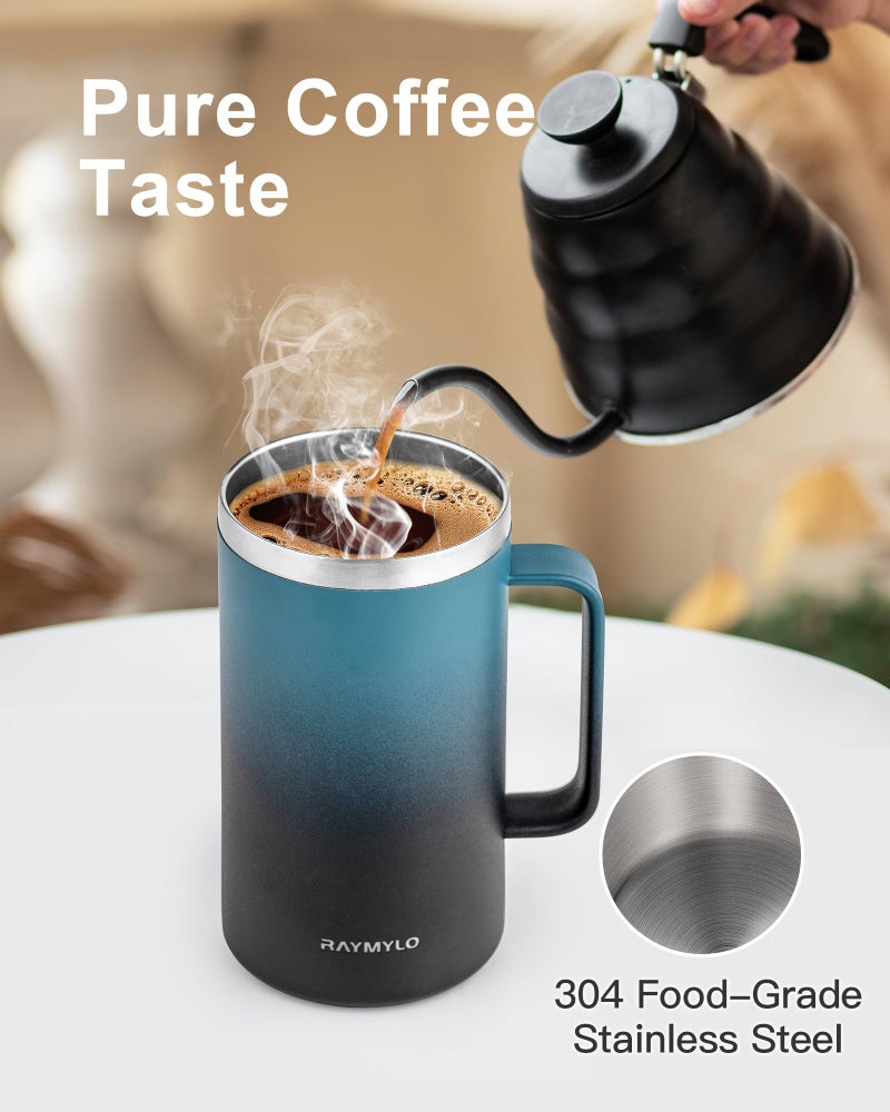 RAYMYLO Insulated Coffee Mug 24 oz, Double Wall Stainless Steel Coffee Mug with Lids, Leak-Proof & Detachable Slider Lid for Thorough Clean, Keeps Coffee Cold for 9 Hrs, Suitable for Camp Home Office - Image 4