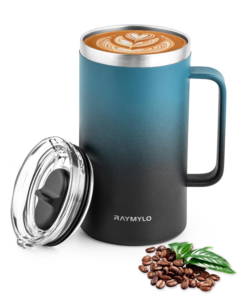 RAYMYLO Insulated Coffee Mug 24 oz, Double Wall Stainless Steel Coffee Mug with Lids, Leak-Proof & Detachable Slider Lid for Thorough Clean, Keeps Coffee Cold for 9 Hrs, Suitable for Camp Home Office - Image 1