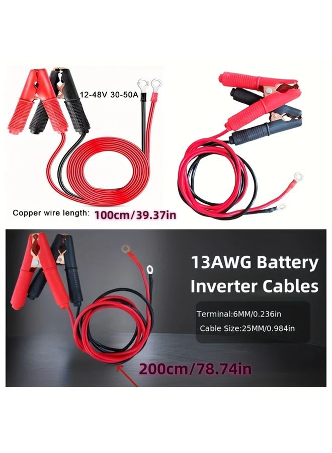 2 Pack 39.37 Inch Jump Starter Cables with 13 AWG Braided Copper Clips For Emergency Starting And Charging - Image 2
