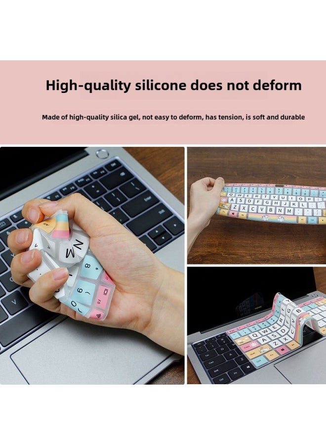 Generic - Applicable To Huawei Notebook Silicone Painted Keyboard Film Color Pattern Cartoon Protective Cover Lenovo Dust Pad Creative-Color:Details Page Pattern Coding-Size:Xiaomi 15 With Numeric Keys - Image 1