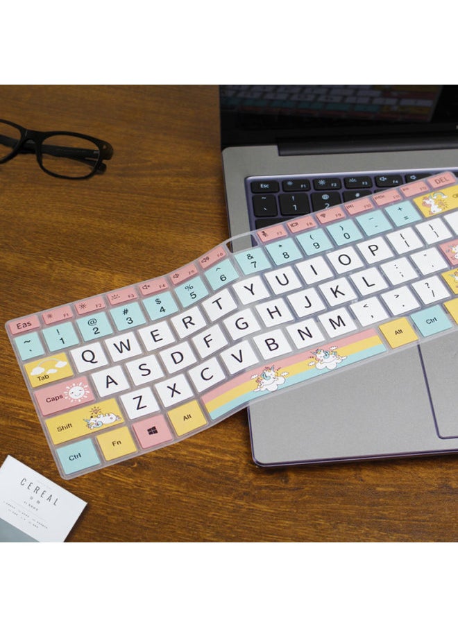 Generic - Applicable To Huawei Notebook Silicone Painted Keyboard Film Color Pattern Cartoon Protective Cover Lenovo Dust Pad Creative-Color:Details Page Pattern Coding-Size:Xiaomi 15 With Numeric Keys - Image 1