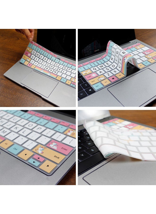 Generic - Applicable To Huawei Notebook Silicone Painted Keyboard Film Color Pattern Cartoon Protective Cover Lenovo Dust Pad Creative-Color:Details Page Pattern Coding-Size:Xiaomi 15 With Numeric Keys - Image 1