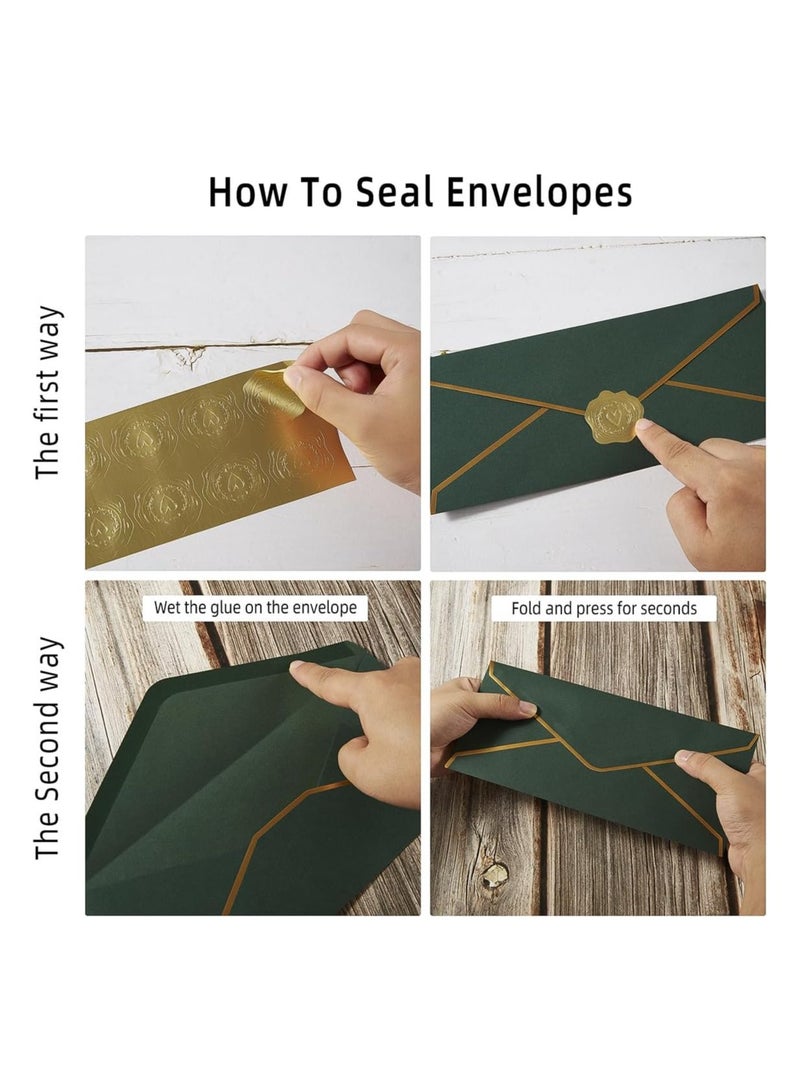Generic 50 Pack Business Envelopes with Gold Border, Self Seal Standard Envelopes with Gold Stickers for Office, Checks, Letter Mailing, Invoices, 4 1/8 x 9 1/2 Inches  - Image 3