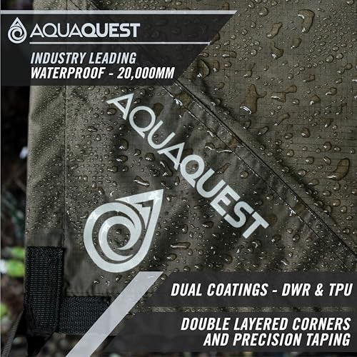 AquaQuest Safari Tarp Lightweight Waterproof 5000 mm SeamTaped Ripstop Rain Fly for Backpacking ThruHiking Hammock Camping 13x10 Olive Drab - Image 3