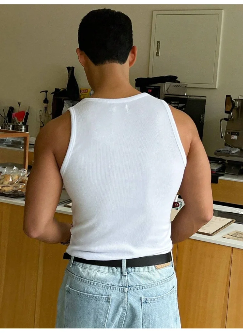 Cool Tarz Men's Ribbed Sleeveless T-Shirt Undershirt