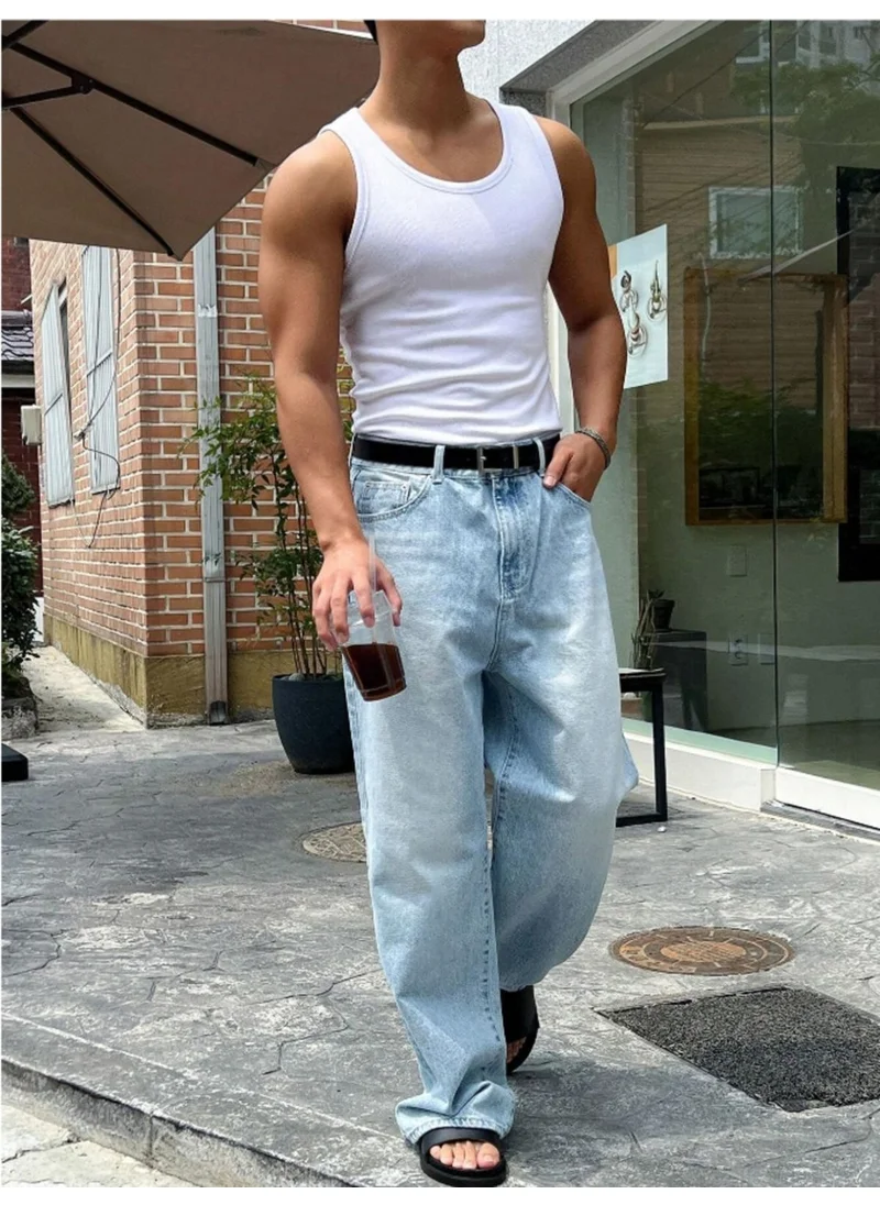 Cool Tarz Men's Ribbed Sleeveless T-Shirt Undershirt