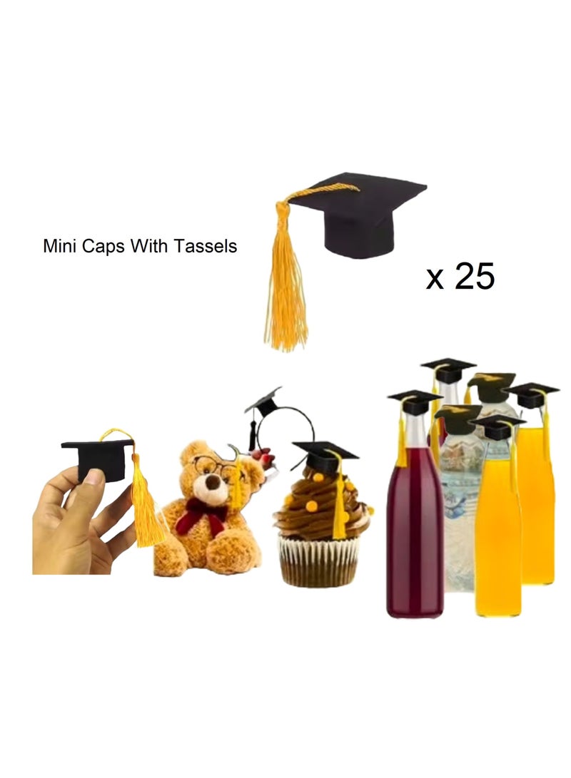 Congrats Grad Proud Of You Photo Banner Foil And Latex Balloons With Small Tassel Caps For Bottles Complete Party Pack For Graduation Celebration - Image 2