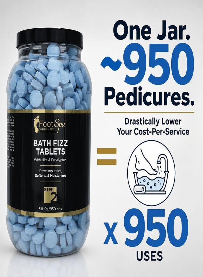 footspa Foot Spa Professional Pedicure Soak - Functional Pre-Treatment for Pedicures with One 8 lb Jar for 950 tablets, Effortlessly Dissolves Hardened Skin for a Smooth, Clean Canvas - 128 Ounce - Image 3