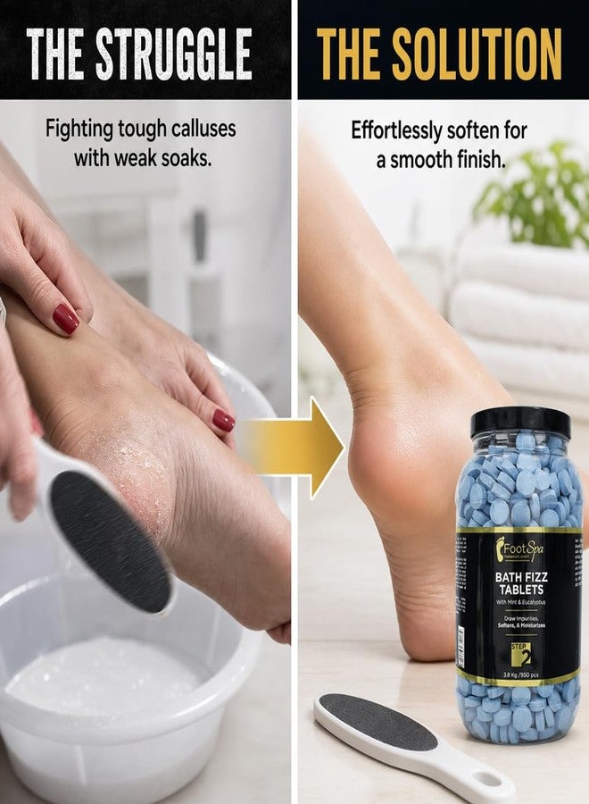 footspa Foot Spa Professional Pedicure Soak - Functional Pre-Treatment for Pedicures with One 8 lb Jar for 950 tablets, Effortlessly Dissolves Hardened Skin for a Smooth, Clean Canvas - 128 Ounce - Image 2